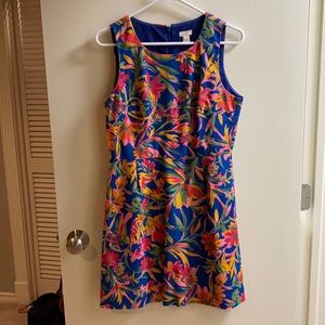 J Crew Tropical Print Sleeveless Dress